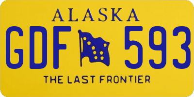 AK license plate GDF593