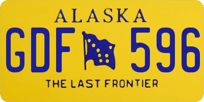 AK license plate GDF596