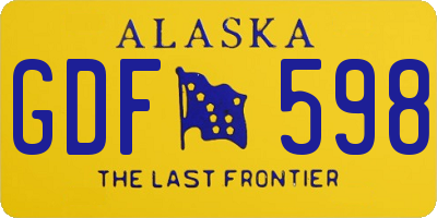 AK license plate GDF598