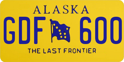 AK license plate GDF600