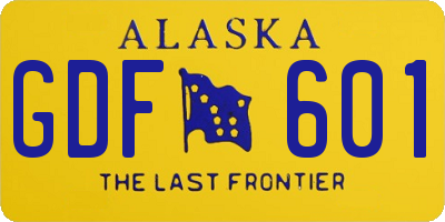 AK license plate GDF601