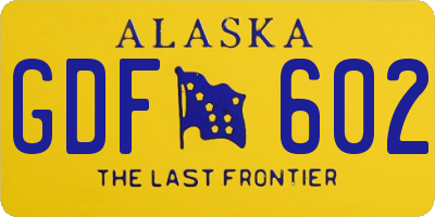 AK license plate GDF602