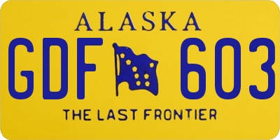 AK license plate GDF603