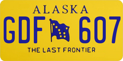 AK license plate GDF607
