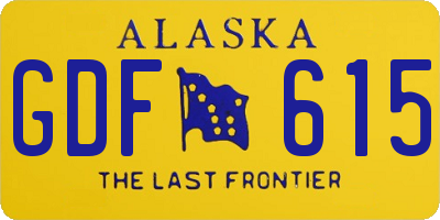 AK license plate GDF615