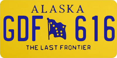AK license plate GDF616