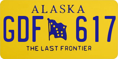 AK license plate GDF617