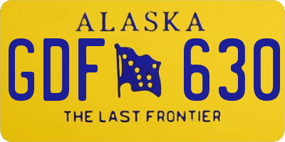 AK license plate GDF630