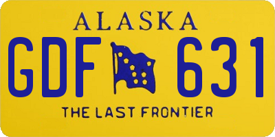AK license plate GDF631