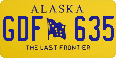 AK license plate GDF635