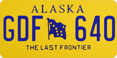 AK license plate GDF640