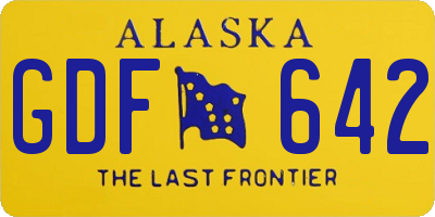 AK license plate GDF642