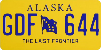 AK license plate GDF644