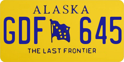AK license plate GDF645