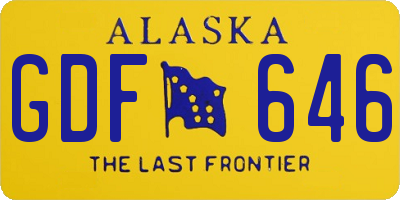 AK license plate GDF646