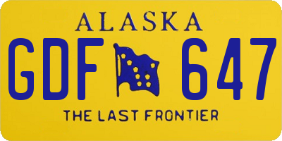 AK license plate GDF647