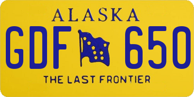 AK license plate GDF650
