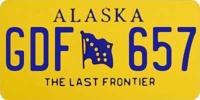 AK license plate GDF657