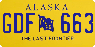 AK license plate GDF663
