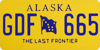 AK license plate GDF665