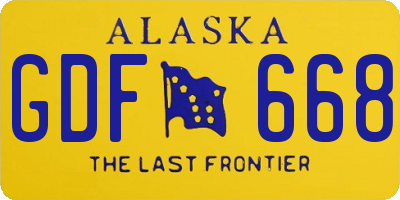 AK license plate GDF668