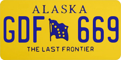 AK license plate GDF669