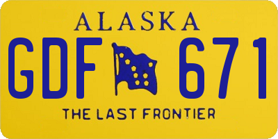 AK license plate GDF671