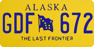 AK license plate GDF672
