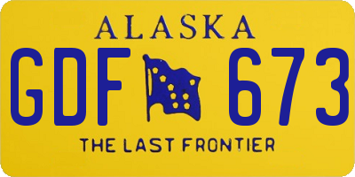 AK license plate GDF673
