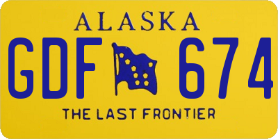 AK license plate GDF674
