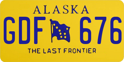 AK license plate GDF676