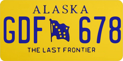 AK license plate GDF678