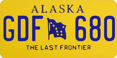 AK license plate GDF680
