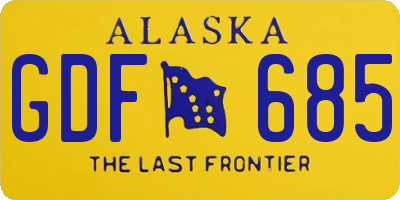 AK license plate GDF685