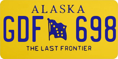 AK license plate GDF698