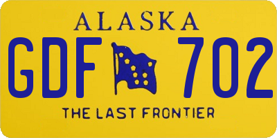 AK license plate GDF702