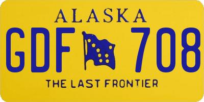 AK license plate GDF708