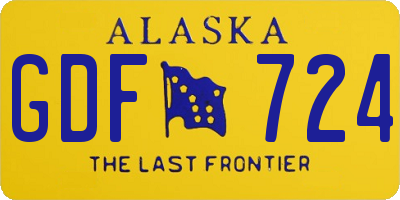 AK license plate GDF724