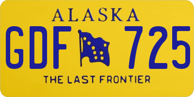 AK license plate GDF725