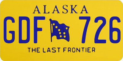 AK license plate GDF726