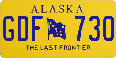 AK license plate GDF730