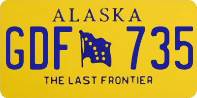 AK license plate GDF735