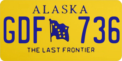 AK license plate GDF736