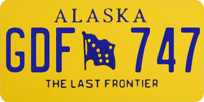 AK license plate GDF747