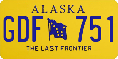 AK license plate GDF751