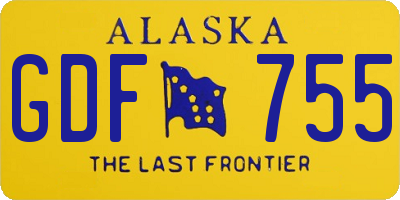 AK license plate GDF755