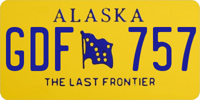 AK license plate GDF757