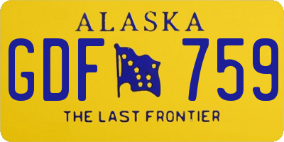 AK license plate GDF759