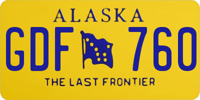 AK license plate GDF760