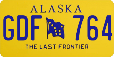 AK license plate GDF764